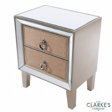 Picture of Hayden Mirrored 2 Drawer Bedside Locker